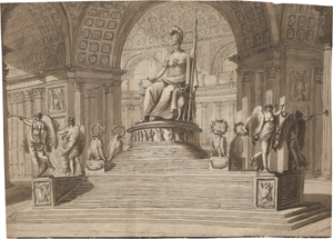Lot 6599, Auction  127, Italienisch, um 1790. Statue der Roma in einer Halle