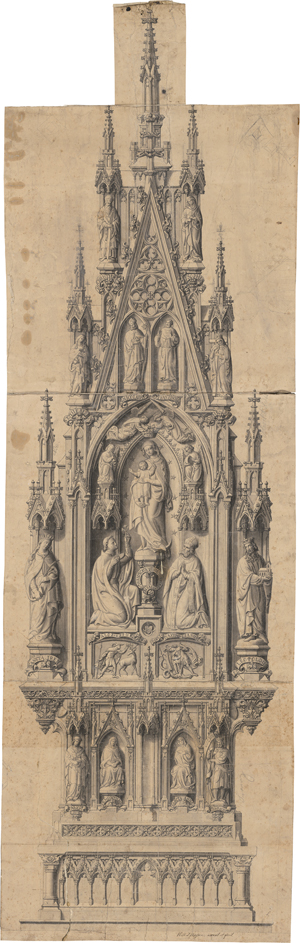 Lot 6629, Auction  127, Niessen, Wilhelm Joseph, Genehmigter Entwurf für den Marien-Altar in der Arco-Kapelle des Münchener Domes "Zu Unserer Lieben Frau"