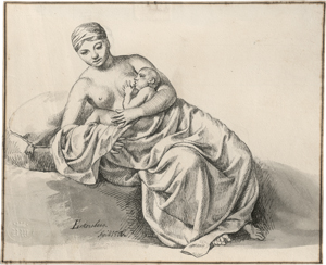 Lot 6634, Auction  127, Eckersberg, Christoffer Wilhelm, Liegende Mutter mit Kind