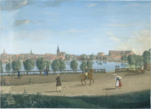 Lot 6638, Auction  127, Deutsch, um 1820. Blick über den Mühlenteich auf Tilsit (Sowetsk)