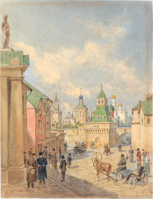 Lot 6644, Auction  127, Alt, Franz, Straße am Elias-Tor (Ilinsky Vorota) in Moskau