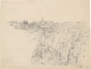 Lot 6649, Auction  127, Morgenstern, Carl, Blick auf die Wasserfäle von Tivoli mit der Villa Mecenate