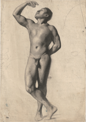 Lot 6676, Auction  127, Gastine, Camille August, Akademiestudie eines stehenden schwarzen Mannes
