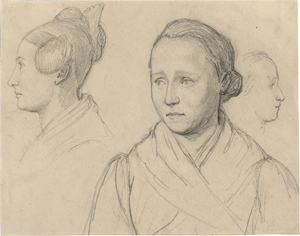 Lot 6692, Auction  127, Wasmann, Friedrich, Studienblatt mit zwei weiblichen Portraits