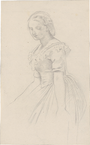 Lot 6698, Auction  127, Schwind, Moritz von, Studie einer jungen Frau, den Blick gesenkt