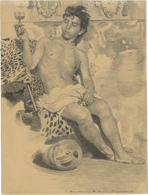 Lot 6711, Auction  127, Deutsch oder Französisch, frühes 20. Jh. "Bacchus" - Italienischer Jüngling mit Weinkelch auf einem Leopardenfell