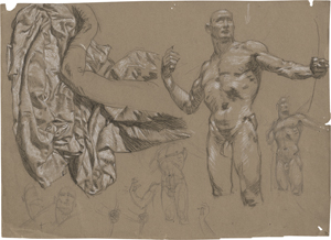 Lot 6717, Auction  127, Rothaug, Alexander, Draperiestudie und männlicher Akt mit Bogen