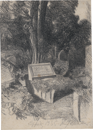 Lot 6747, Auction  127, Müller, Richard, Das Grab von Auguste Richter auf dem Loschwitzer Friedhof