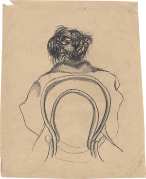 Lot 6943, Auction  127, Rainer, Arnulf, Sitzende Frau in Rückenansicht, Thonetstuhl