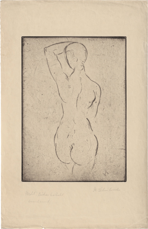 Lot 7025, Auction  127, Lehmbruck, Wilhelm, Weiblicher Rückenakt, ausschauend