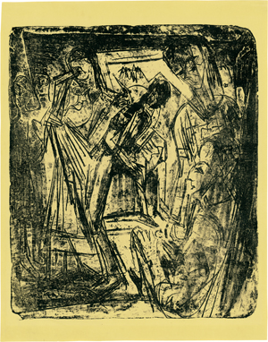 Lot 7065, Auction  127, Kirchner, Ernst Ludwig, Tanz in der Alp - Bauerntanz mit Handorgler (im Haus "In den Lärchen")