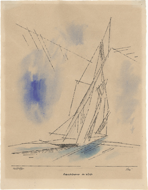 Lot 7101, Auction  127, Feininger, Lyonel, Rennschooner am Winde