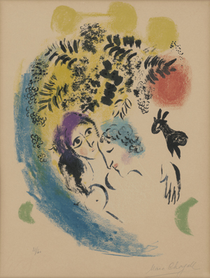 Lot 7181, Auction  127, Chagall, Marc, Les Amoureux au Soleil Rouge