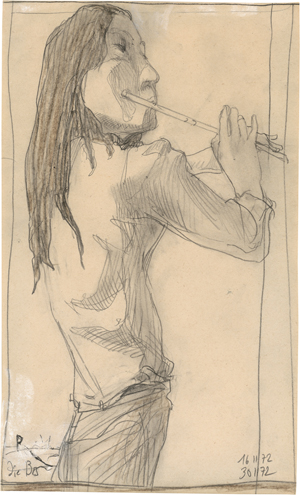 Lot 7228, Auction  127, Janssen, Horst, Flötenspielerin (Roswitha)