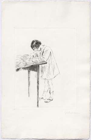 Lot 8072, Auction  127, Liebermann, Max, Stehend schreibendes Kind