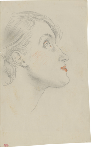 Lot 8089, Auction  127, Orlik, Emil, Mädchen mit erhobenem Kopf (Profil nach rechts)