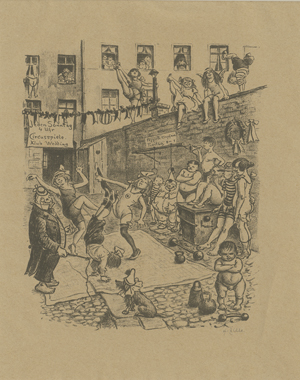Lot 8145, Auction  127, Zille, Heinrich, Zirkusspiel im Hinterhof