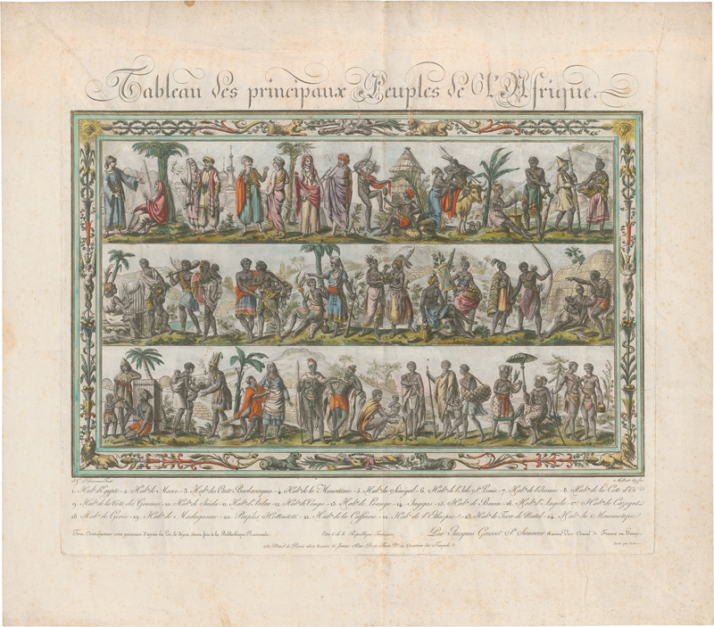Lot 17, Auction  127, Grasset de Saint-Sauveur, Jacques, Tableau des principaux peuples de l'Afrique. Tableau des principaux peuples de l'Asie.