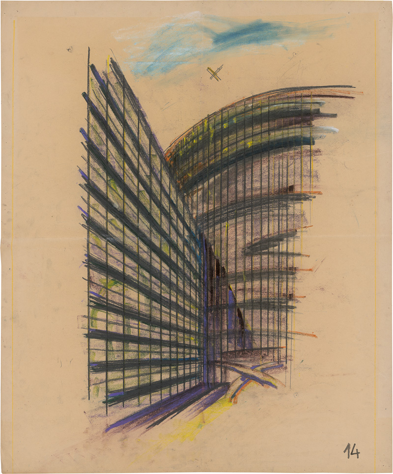 Lot 490, Auction  127, Behrens, Peter, Verkehrspalast 14 Gibraltar. Übergang Westflügel-Rotunde