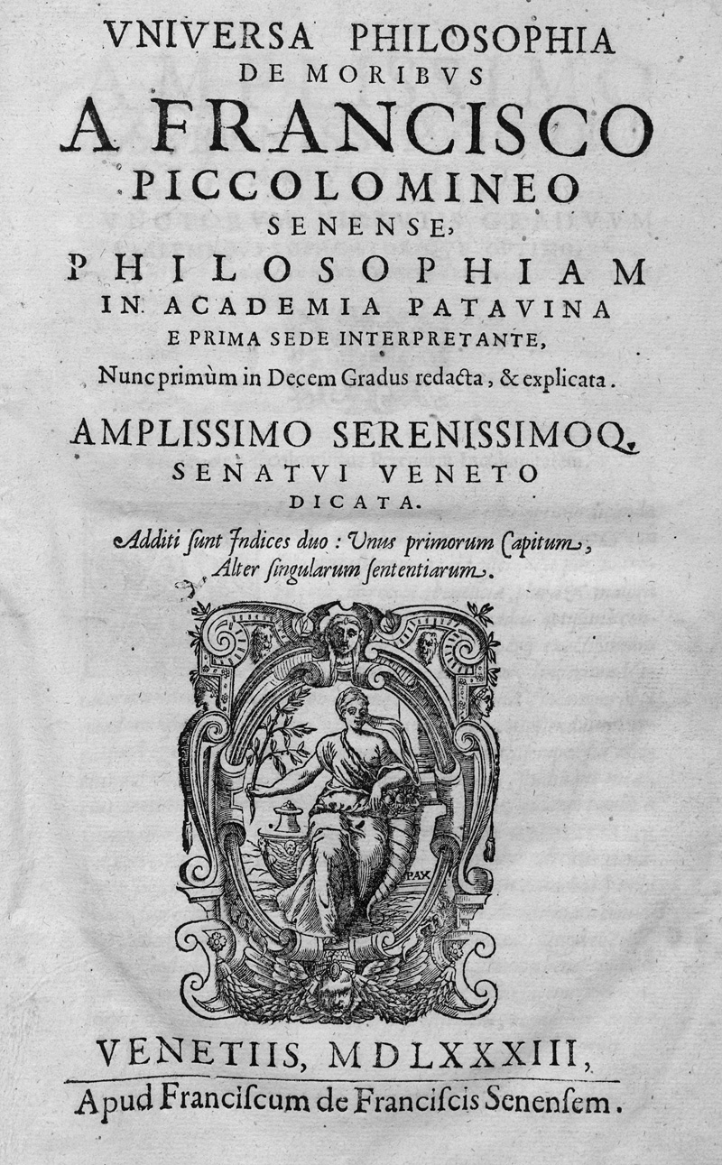 Lot 1179, Auction  127, Piccolomini, Francesco, Universa philosophia de moribus