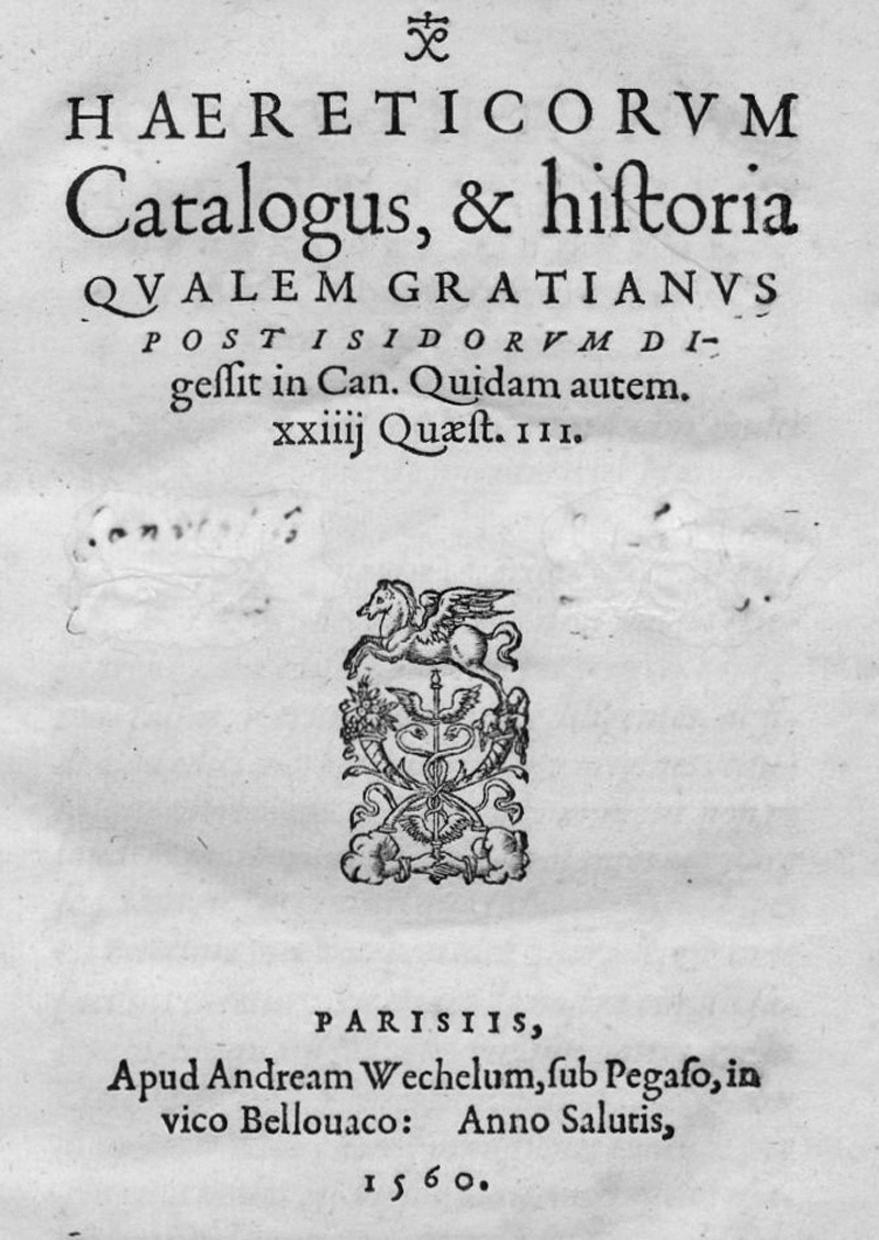 Lot 1185, Auction  127, Quintin, Jean, Haereticorum catalogus, & historia qualem Gratianus post Isidorum digessit in Can