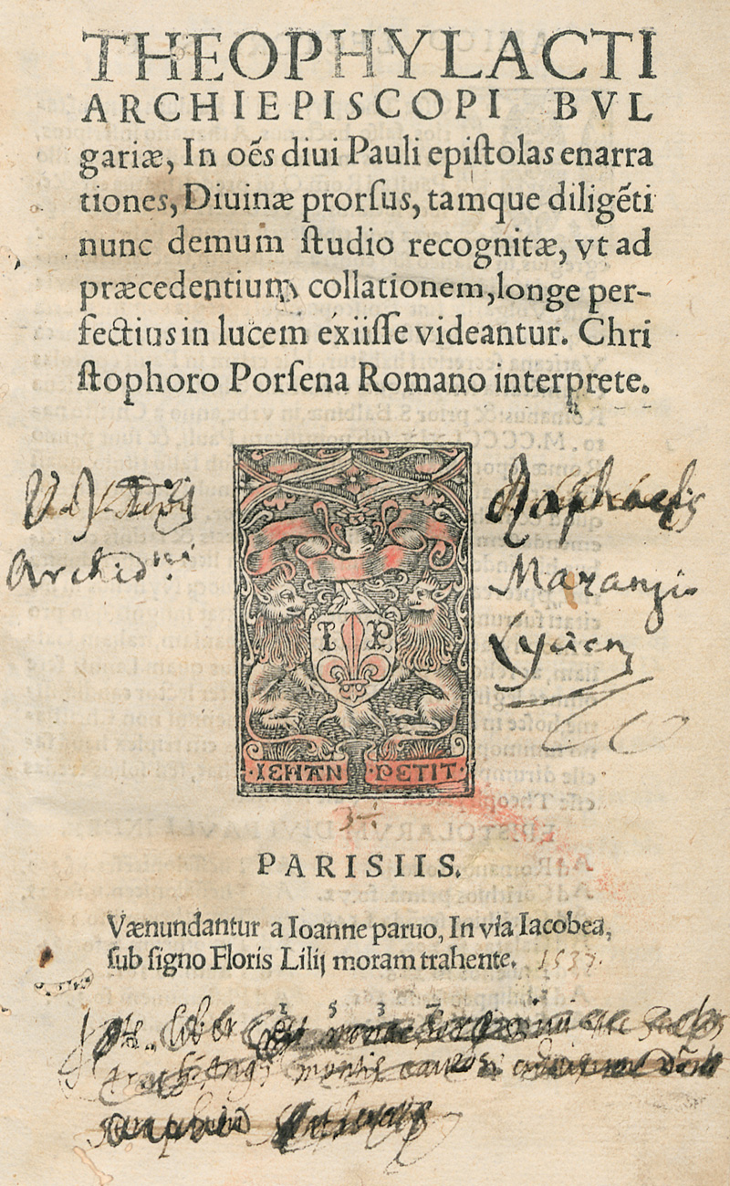 Lot 1204, Auction  127, Theophylactus de Achrida, In omnes D. Pauli epistolas enarrationes