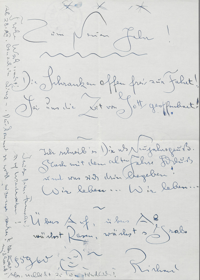 Lot 2507, Auction  127, Billinger, Richard, Briefgedicht zu Silvester 1959