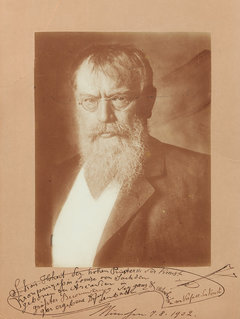 Lot 2612, Auction  127, Lenbach, Franz von, Porträt-Photo mit Widmung an Kronprinzessin Luise von Sachsen. 1902