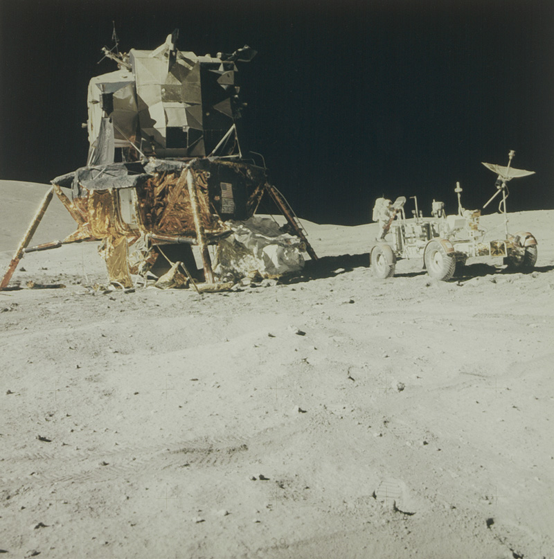 Lot 4248, Auction  127, NASA, John Young Beyond LM Orion and Rover at Descartes Base, Apollo 16. 