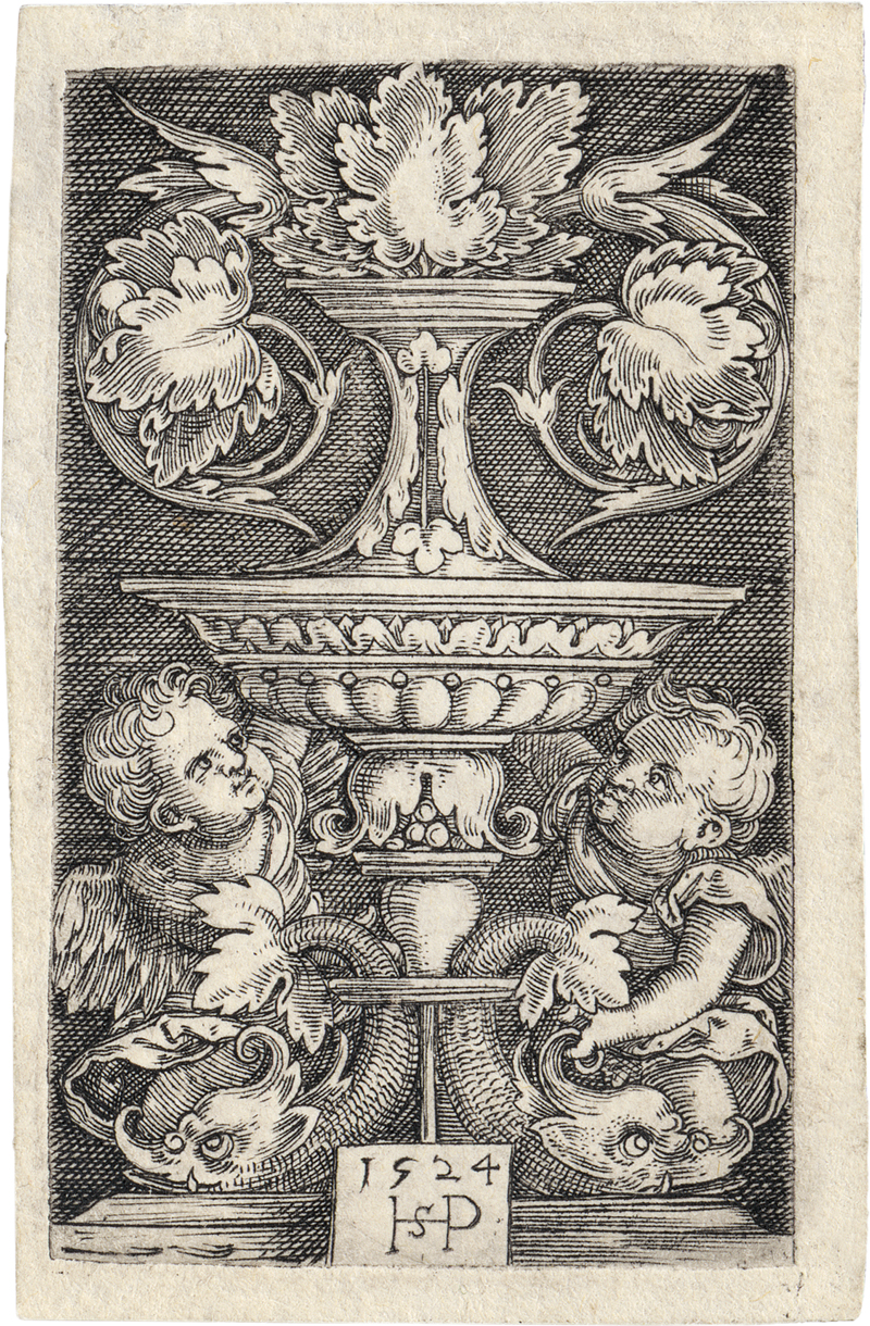Lot 5015, Auction  127, Beham, Sebald, Vase mit zwei Genien ud zwei Delfinen