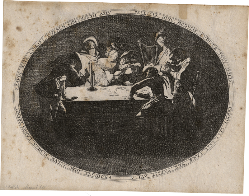 Lot 5041, Auction  127, Callot, Jacques, Le Brelan, ou l'Enfant prodigue trompé par une troupe de filous (Die Kartenspieler)