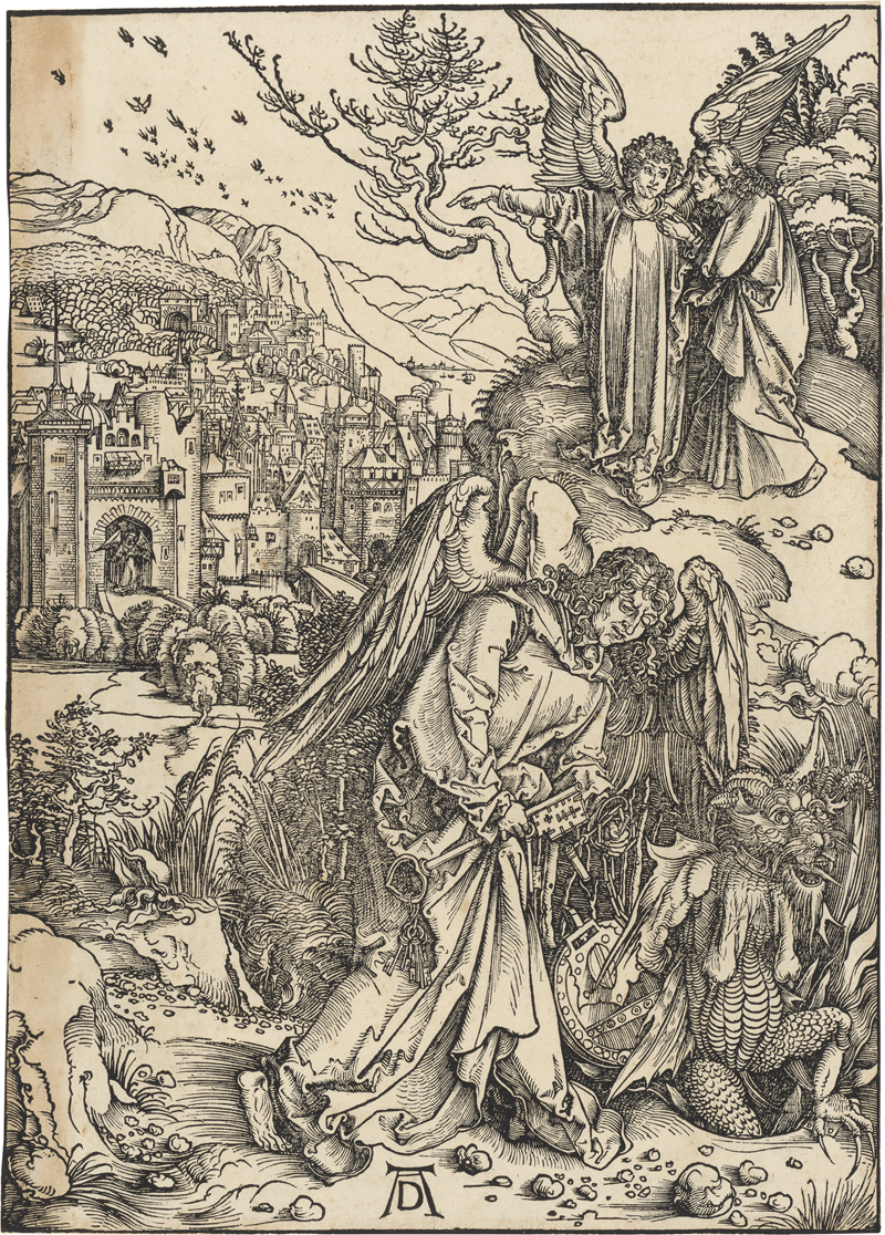 Lot 5093, Auction  127, Dürer, Albrecht, Der Engel mit dem Schlüssel zum Abgrund