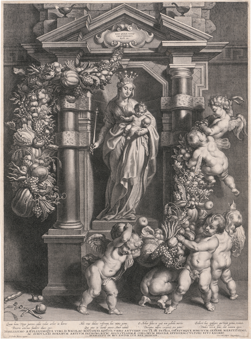 Lot 5114, Auction  127, Galle I, Cornelis, Die Madonna in einer Nische, von Engeln mit Ziergirlanden verehrt. 