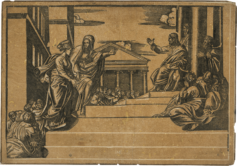 Lot 5133, Auction  127, Italienisch, 16. Jh. Martha führt Maria Magdalena in den Tempel