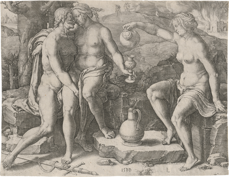 Lot 5139, Auction  127, Leyden, Lucas van, Lot und seine Töchter