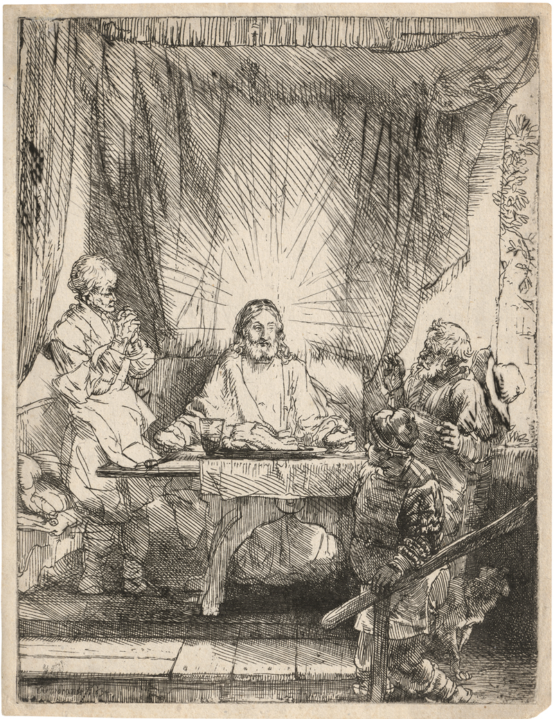 Lot 5199, Auction  127, Rembrandt Harmensz. van Rijn, Christus in Emmaus (Große Platte). 