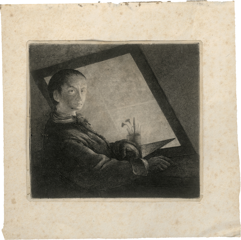 Lot 5287, Auction  127, Norblin de la Gourdaine, Jean-Pierre, Selbstbildnis am Radiertisch
