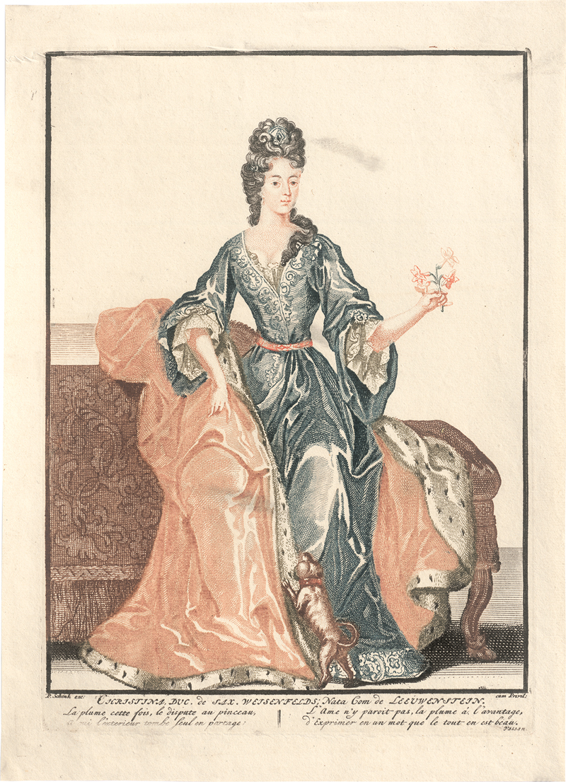 Lot 5297, Auction  127, Schenck, Pieter, Bildnis der Christiane Theresia von Sachsen-Weißenfels