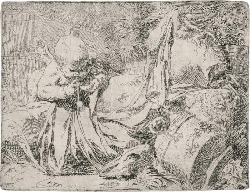 Lot 5315, Auction  127, Troger, Paul, Seifenblasender Putto unter antiken Fragmenten
