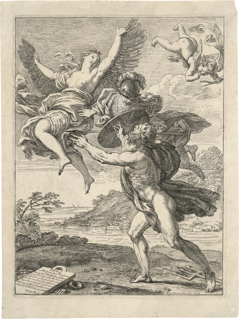 Lot 5317, Auction  127, Vieira de Matos, Francisco, Minerva schützt Koronis vor dem liebesentbrannten Neptun