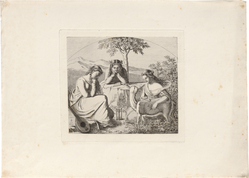 Lot 5346, Auction  127, Grimm, Ludwig Emil, Drei Mädchen, in bergiger Landschaft sitzend