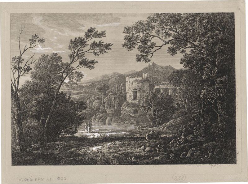 Lot 5373, Auction  127, Rebell, Josef, Heroische Landschaft mit Schäfer und Schafherde