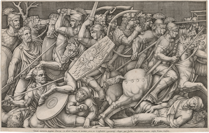 Lot 5437, Auction  127, Beatrizet, Nicolas, Römische Soldaten im Kampf gegen die Dacier 