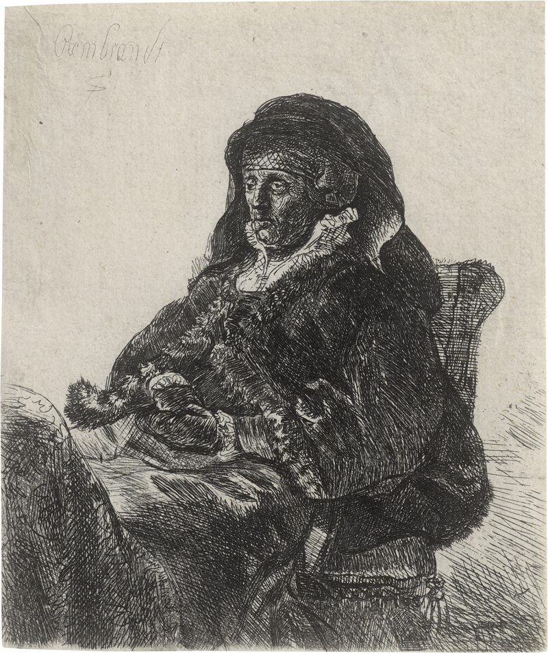 Lot 5626, Auction  127, Rembrandt Harmensz. van Rijn - Schule, Rembrandts Mutter mit dunklen Handschuhen