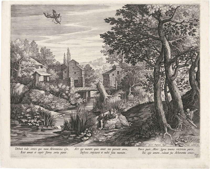 Lot 5637, Auction  127, Sadeler I, Johannes, Landschaft mit Tod und Amor
