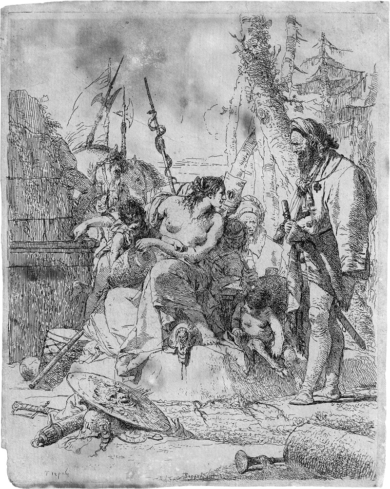 Lot 5655, Auction  127, Tiepolo, Giovanni Battista, Nymphe mit zwei Kindern umgeben von vier Männern