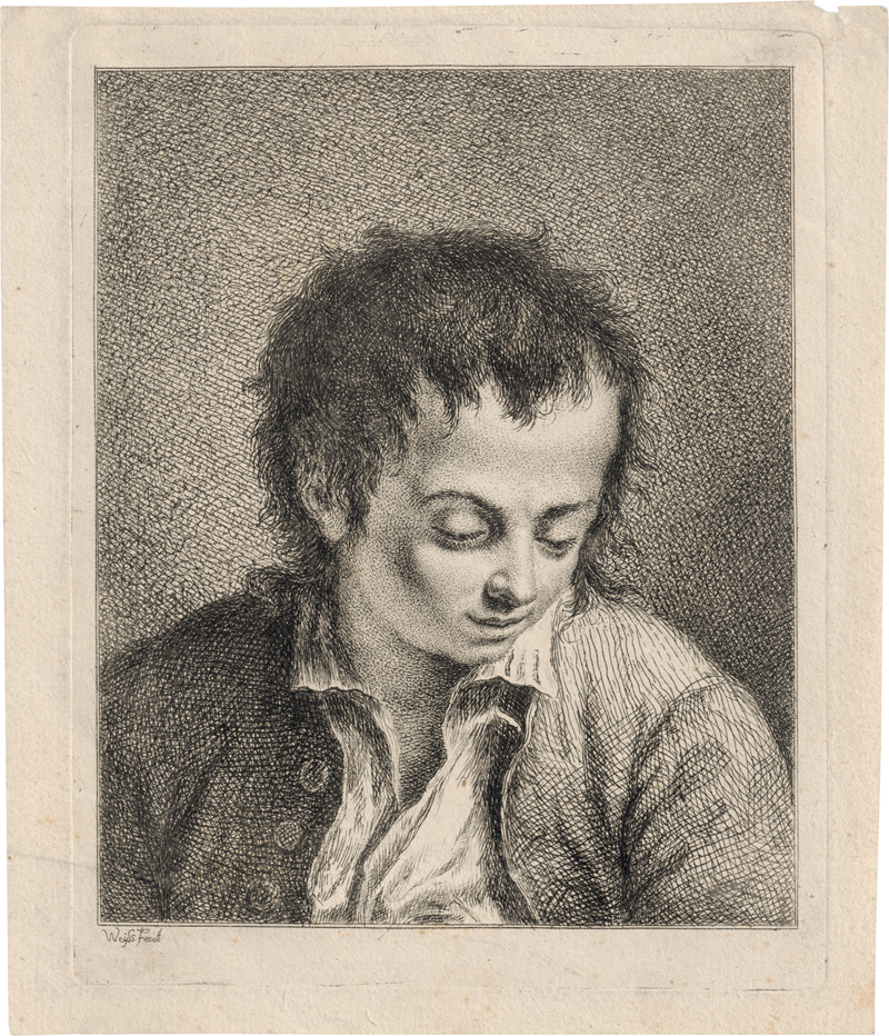 Lot 5670, Auction  127, Weiss, Bartholomäus Ignaz, Bildnis eines junbgen, nach unten blickenden Knaben