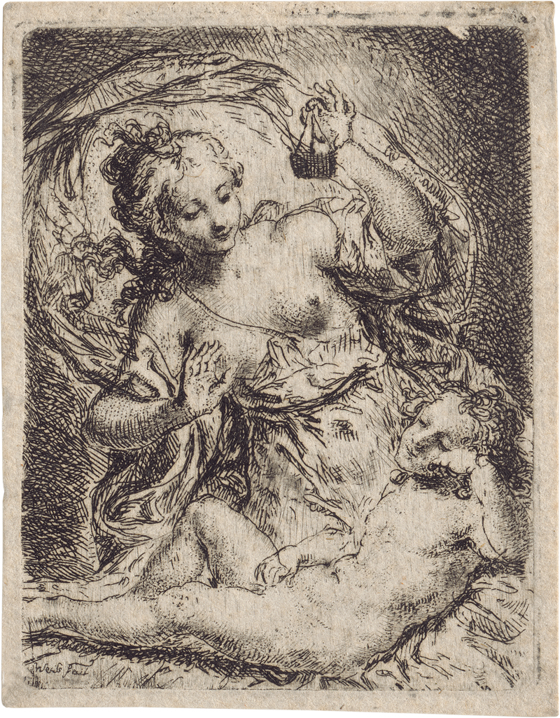 Lot 5671, Auction  127, Weiss, Bartholomäus Ignaz, Psyche den Amor mit einer Lampe beleuchtend