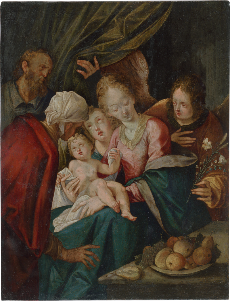 Lot 6003, Auction  127, Aachen, Hans von - Umkreis, Die Heilige Familie mit der hl. Anna und zwei Engeln