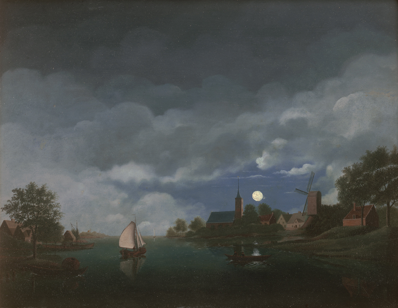 Lot 6026, Auction  127, Schepens, Joh., Flusslandschaft im Mondschein